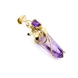  Pendant Hand Made 14ct Natural Crystal Amethyst .55ct Amethyst 50x12mm 14ky " 224051254