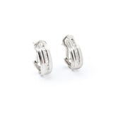  Earrings J Hoops .14ctw Baguette Diamonds Omega Back 16x6mm 14kw 224054008