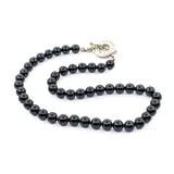  Necklace Tiffany 8mm Round Onyx Beads SS 17" mm 224052900
