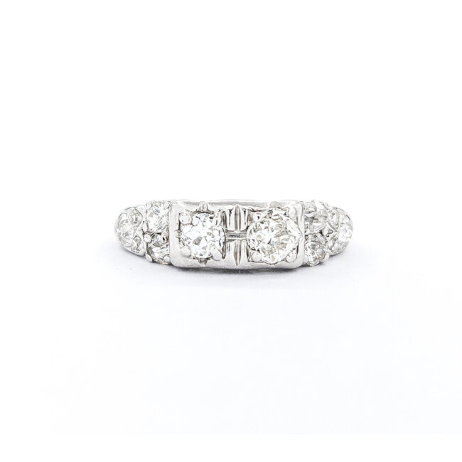 Ring Vintage 1.07ctw Round Diamonds 14kw Sz7 223010059