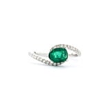  Ring .24ctw Diamonds .60ctw Oval Emerald 14kw Sz7 123030033