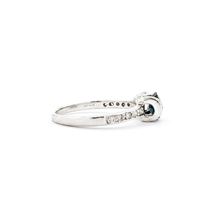 Ring .15ctw Round Diamonds 1.05ct Sapphire 18kw Sz6.5 221010084