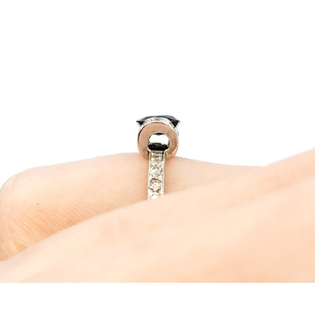 Ring .15ctw Round Diamonds 1.05ct Sapphire 18kw Sz6.5 221010084