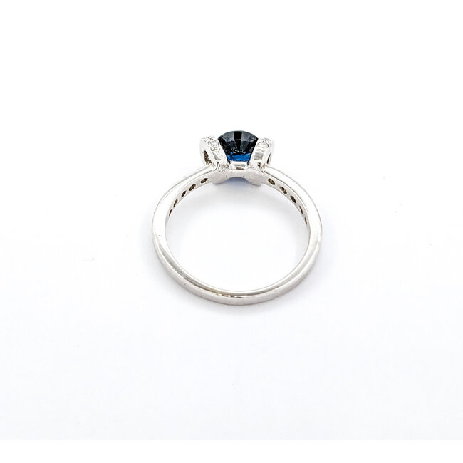Ring .15ctw Round Diamonds 1.05ct Sapphire 18kw Sz6.5 221010084