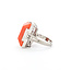 Ring Vintage .15ctw Round Diamonds 21x11.5mm Coral Platinum Sz6.5 223070035