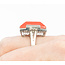 Ring Vintage .15ctw Round Diamonds 21x11.5mm Coral Platinum Sz6.5 223070035