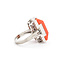 Ring Vintage .15ctw Round Diamonds 21x11.5mm Coral Platinum Sz6.5 223070035
