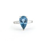  Ring .29ctw Baguette Diamonds 2.38ct Aquamarine 950pt sz6.5 124010175