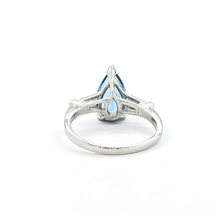 Ring .29ctw Baguette Diamonds 2.38ct Aquamarine 950pt sz6.5 124010175