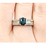 Ring .60ctw Round & Baguette Diamonds 1.36ct Montana Sapphire GIA CERT 14kw sz7 124040178
