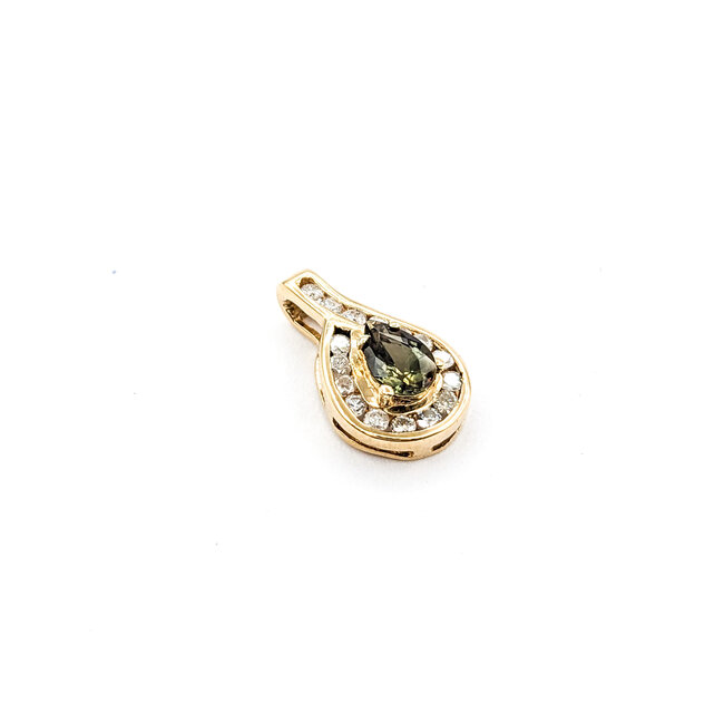 Pendant Drop .13ctw Round Diamonds .29ct Alexandrite GIA: 2231260935 13.9x7.8mm 14ky " 124011250