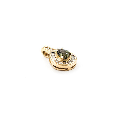 Pendant Drop .13ctw Round Diamonds .29ct Alexandrite GIA: 2231260935 13.9x7.8mm 14ky " 124011250