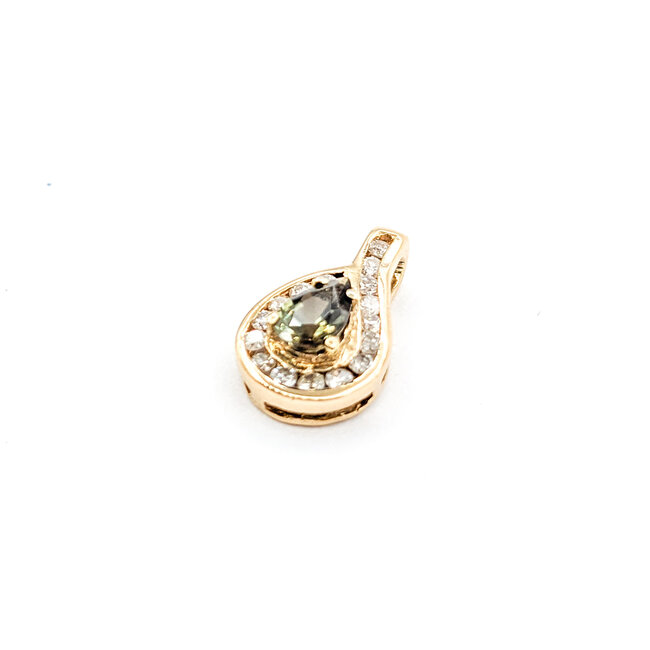 Pendant Drop .13ctw Round Diamonds .29ct Alexandrite GIA: 2231260935 13.9x7.8mm 14ky " 124011250