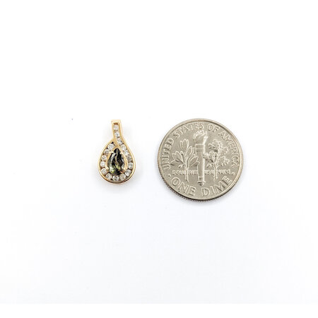Pendant Drop .13ctw Round Diamonds .29ct Alexandrite GIA: 2231260935 13.9x7.8mm 14ky " 124011250