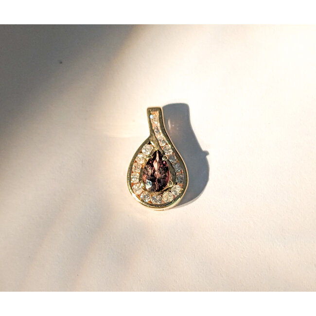 Pendant Drop .13ctw Round Diamonds .29ct Alexandrite GIA: 2231260935 13.9x7.8mm 14ky " 124011250