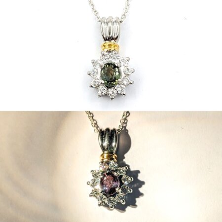 Pendant .21ctw Diamonds .31ct Alexandrite GIA:5231197384 900pt 16x8.8mm 123040101