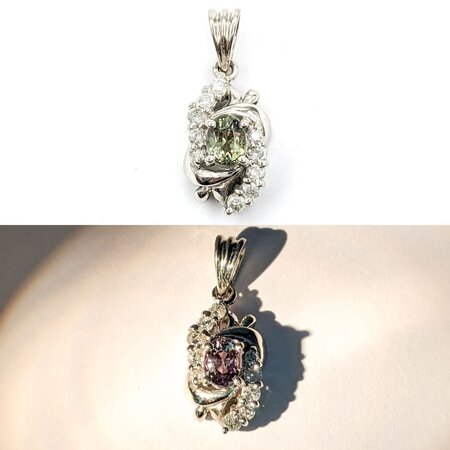 Pendant .20ctw Diamonds .38ct Alexandrite GIA: 2235260870 900pt 18x7.75mm 123050052