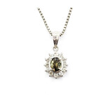  Pendant .18ctw Diamonds .46ct Alexandrite 850pt 16" 122040090