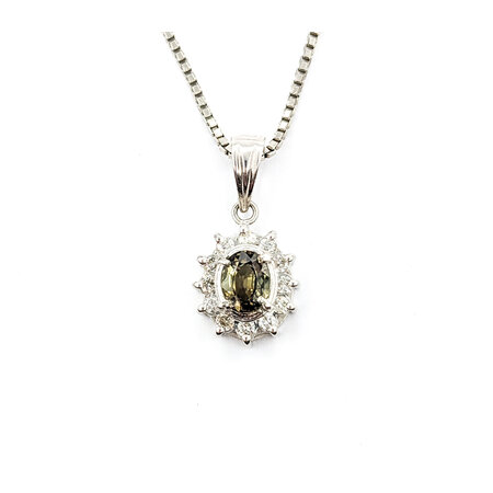 Pendant .18ctw Diamonds .49ct Alexandrite 850pt 16" 122040090