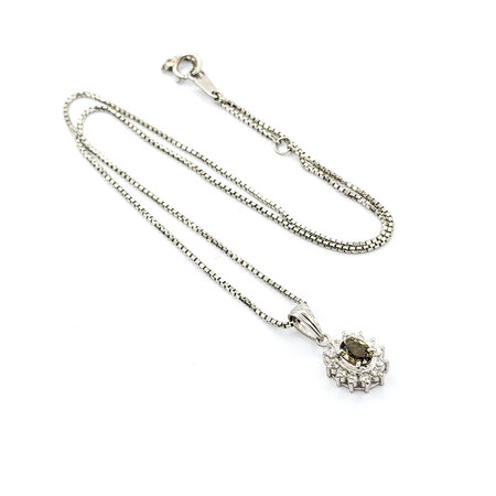 Pendant .18ctw Diamonds .46ct Alexandrite 850pt 16" 122040090