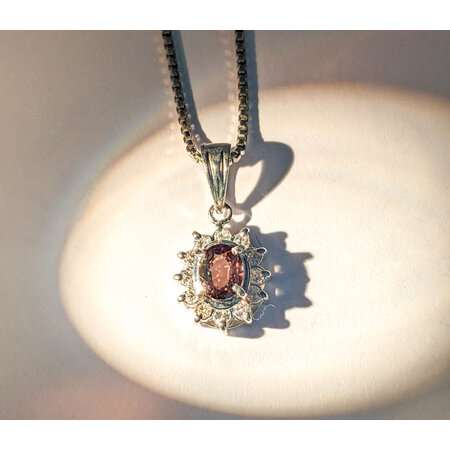 Pendant .18ctw Diamonds .46ct Alexandrite 850pt 16" 122040090
