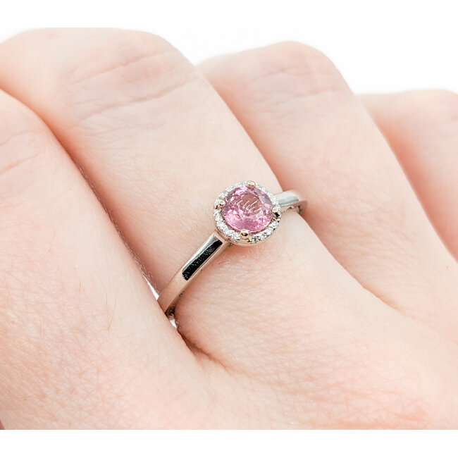 Ring Tacori .08ctw Round Diamonds .47ct Pink Tourmaline 950pt Sz6.5 124040190