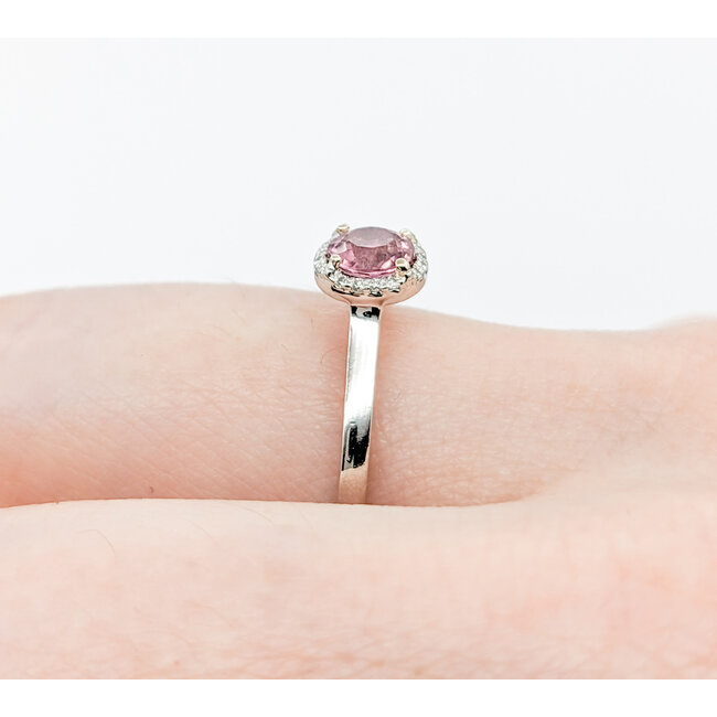 Ring Tacori .08ctw Round Diamonds .47ct Pink Tourmaline 950pt Sz6.5 124040190