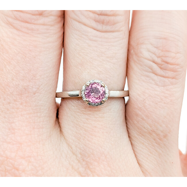 Ring Tacori .08ctw Round Diamonds .47ct Pink Tourmaline 950pt Sz6.5 124040190