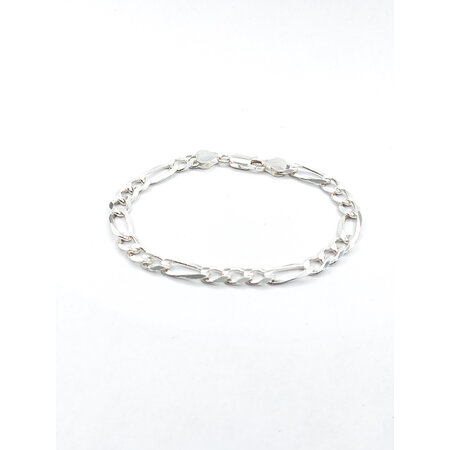 Bracelet Sterling Silver Figaro Link 8" 7.5mm 124053904