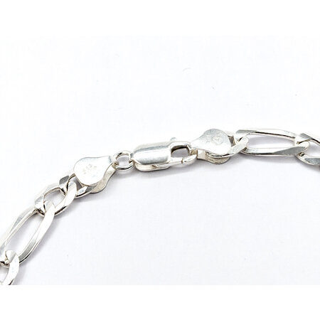 Bracelet Sterling Silver Figaro Link 8" 7.5mm 124053904