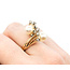 Ring Cocktail .20ctw Round Diamonds 8mm Pearls 14ky Sz7 221090037