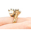 Ring Cocktail .20ctw Round Diamonds 8mm Pearls 14ky Sz7 221090037