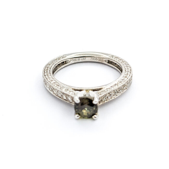 Ring Milgrain Profile 1.04ctw Diamonds .91ct Alexandrite GIA: 5234253024 950pt Sz7 123060131