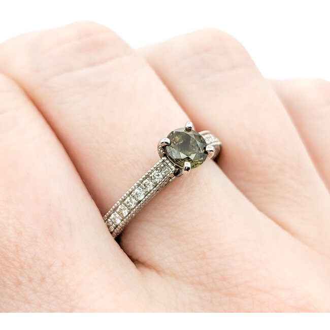 Ring Milgrain Profile 1.04ctw Diamonds .91ct Alexandrite GIA: 5234253024 950pt Sz7 123060131