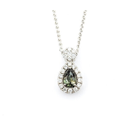 Pendant Drop .22ctw Round Diamonds .35ct Alexandrite GIA: 5234197386 13x7mm 14kw 20" 124041270