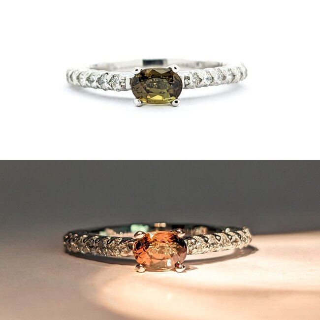 Ring .59ctw Round Diamonds .62ct Alexandrite GIA: 2239260855 950pt sz7.75 124040181