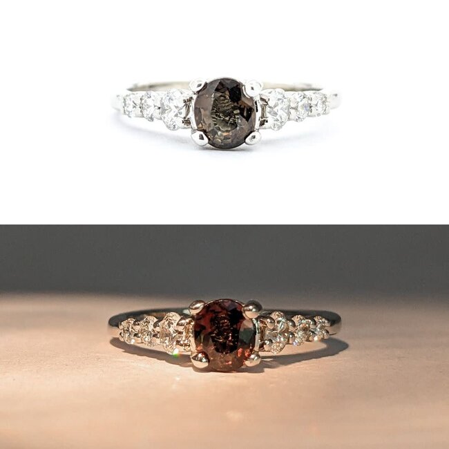 Ring .50ctw Round Diamonds .65ct Alexandrite GIA: 2235260875 14kw sz6.5 124030154