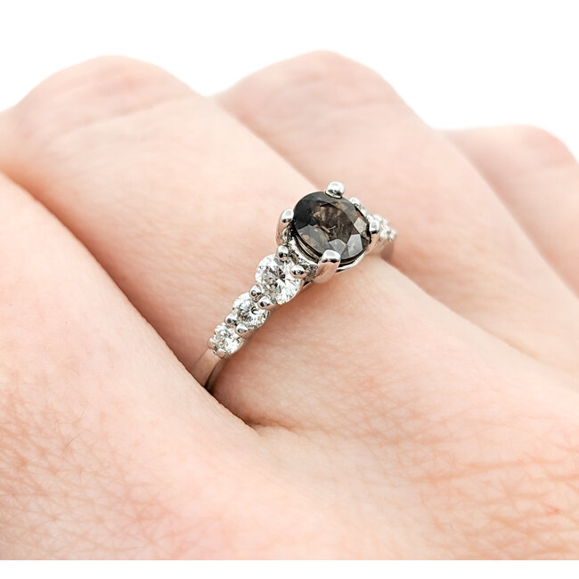 Ring .50ctw Round Diamonds .65ct Alexandrite GIA: 2235260875 14kw sz6.5 124030154