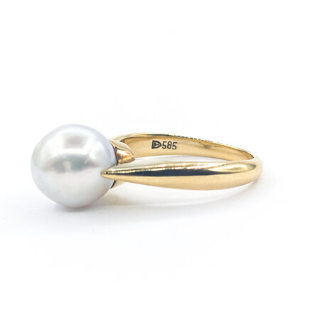 Ring Solitaire 10mm South Sea Pearl 14ky sz8 224060154