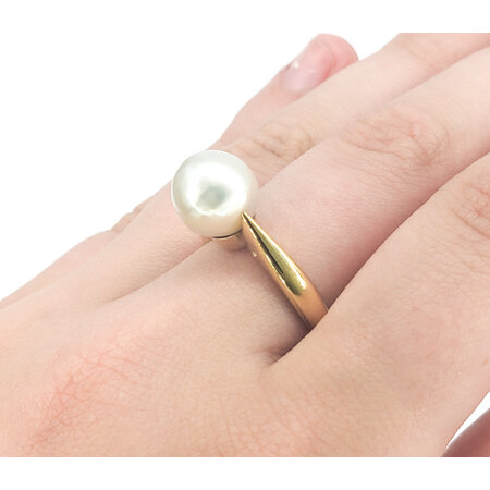 Ring Solitaire 10mm South Sea Pearl 14ky sz8 224060154