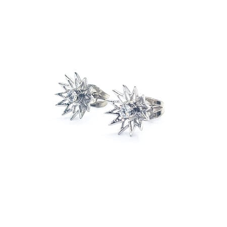 Earrings Floral Stud .06ctw Round Diamonds Friction Backs 10mm 14kw 224064003