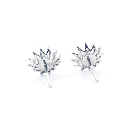 Earrings Floral Stud .06ctw Round Diamonds Friction Backs 10mm 14kw 224064003