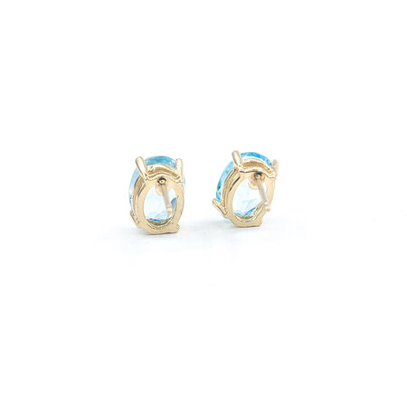 Earrings Stud 3.00ctw Oval Topaz Friction Back 8x6 14ky 224064153