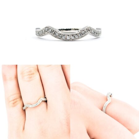 Ring Bridal Contour Milgrain .17ctw Round Diamonds 14kw sz7 2.4mm 124060471