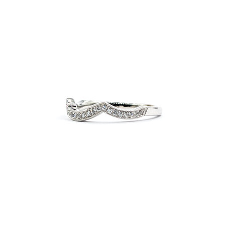 Ring Bridal Contour Milgrain .17ctw Round Diamonds 14kw sz7 2.4mm 124060471