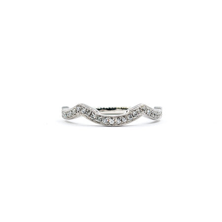 Ring Bridal Contour Milgrain .17ctw Round Diamonds 14kw sz7 2.4mm 124060471