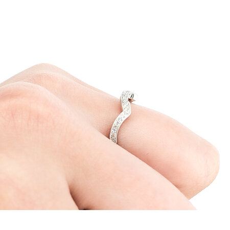 Ring Bridal Contour Milgrain .17ctw Round Diamonds 14kw sz7 2.4mm 124060471