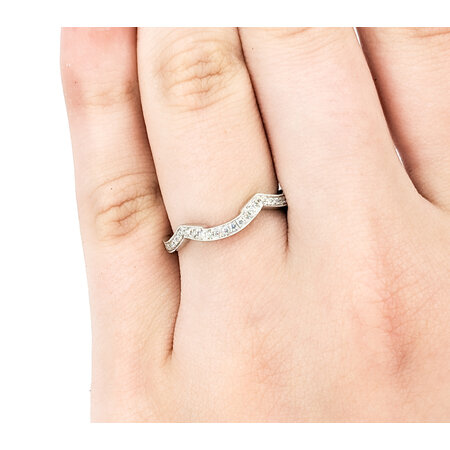 Ring Bridal Contour Milgrain .17ctw Round Diamonds 14kw sz7 2.4mm 124060471