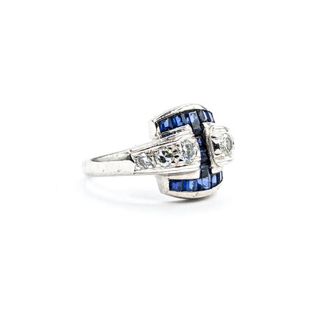 Ring .30ctw Round Diamonds .40ctw Sapphires 14kw sz5.5 224060158