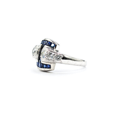 Ring .30ctw Round Diamonds .40ctw Sapphires 14kw sz5.5 224060158